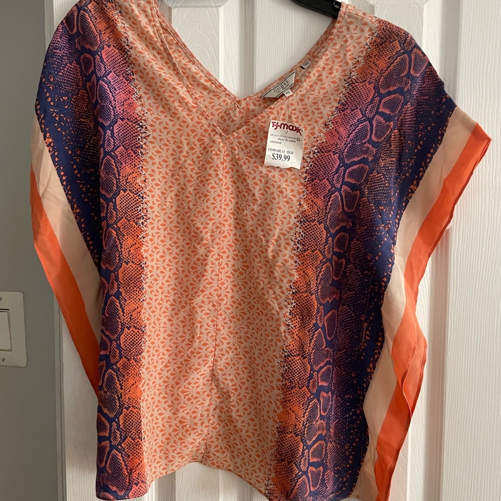 Guess multicolored open sleeve blouse